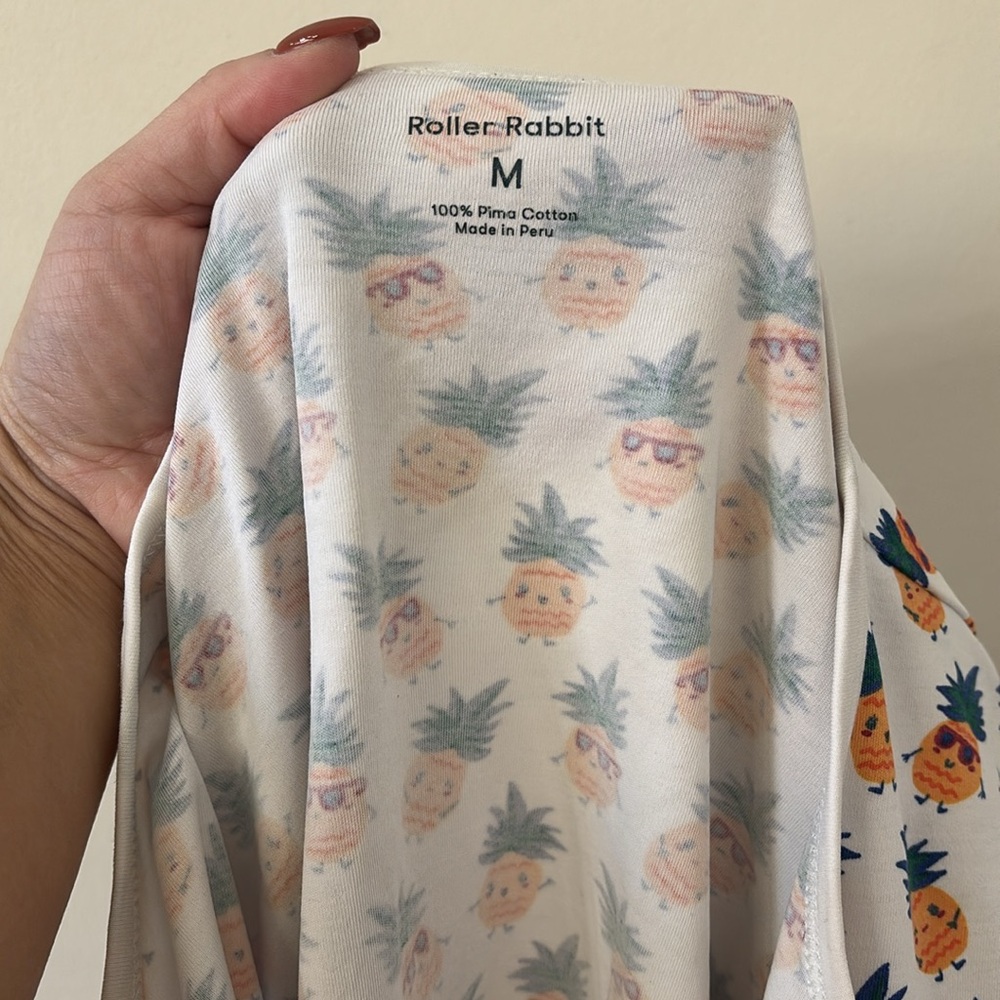 Roller Rabbit Pina & Colada Pajama Long Sleeve Shirt Limited Edition Size M - Picture 8 of 8